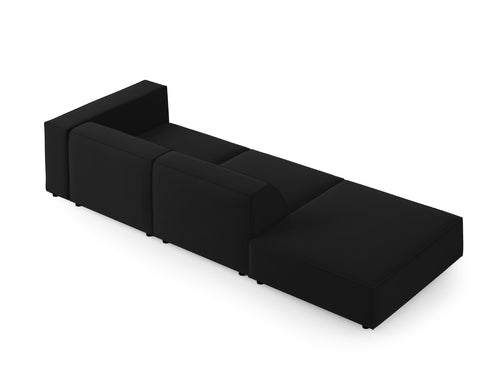 Cosmopolitan Design linker bank Arendal 4-zits, flueel, zwart - 102x262x70cm