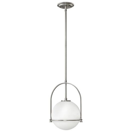 Elstead Hinkley Somerset Globe hanglamp geborsteld nikkel