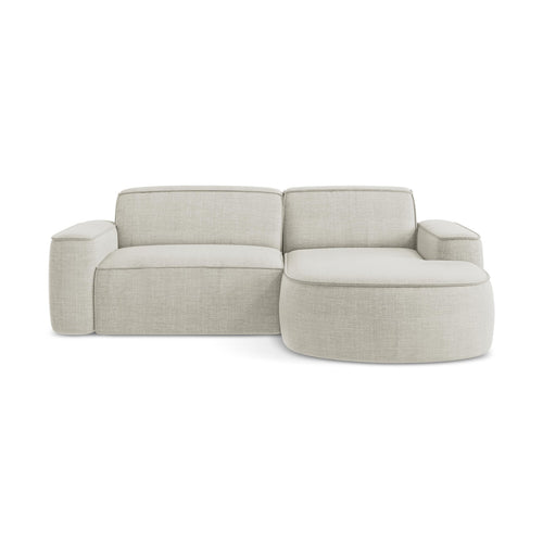 LaMiaSofa hoekbank rechts Melissa - textuurstof - lichtbeige - 224x166x70