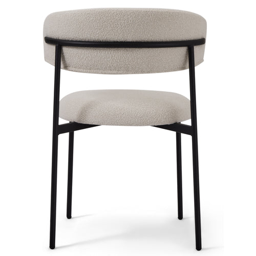 Furnhouse eetkamerstoel Diana - Crème wit - Stof (Bouclé) - Set van 6