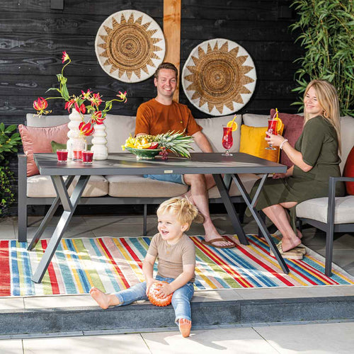 Sergio lounge-diningset - 3-delig - rechts -carbon black-desert sand