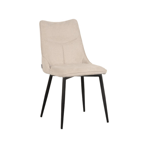 LABEL51 Eetkamerstoel Riv - Naturel Stof - Zithoogte 46cm - Set van 2