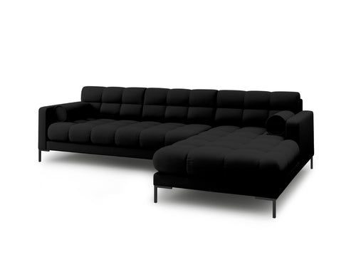 Cosmopolitan Design rechter hoekbank Bali 5-zits, structurele stof, zwart - 185x293x75cm