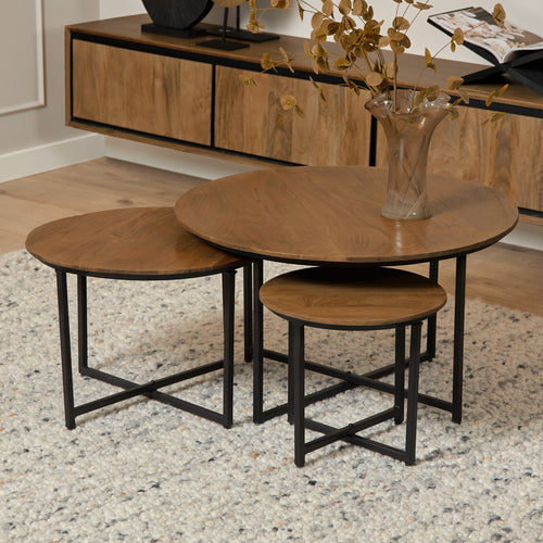 Starfurn  salontafel RichWood - bruin - 70x70x45cm - vtwonen shop