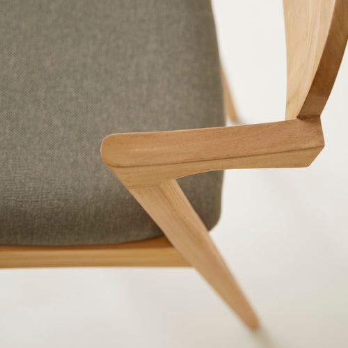 Tikamoon Stoel van licht massief teakhout en stof - Naturel - vtwonen shop