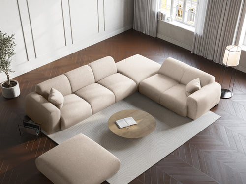 Cosmopolitan Design rechter hoekbank Nolio 4-zits, chenille, lichtbeige - 250x315x72cm