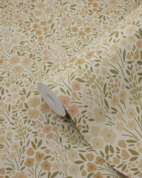 ESTAhome behang bloemetjes beige - 53 cm x 10.05 m - 139701