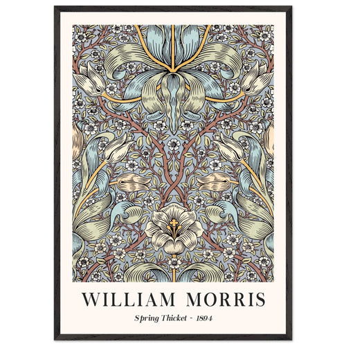 Artfulprints Poster met Lijst William Morris - Spring thicket 1884   - 70x100 cm - Blauw
