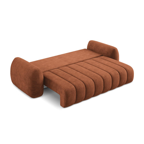 LaMiaSofa 3-zits slaapbank Ginosa - chenille stof - terracotta - 266x121x95