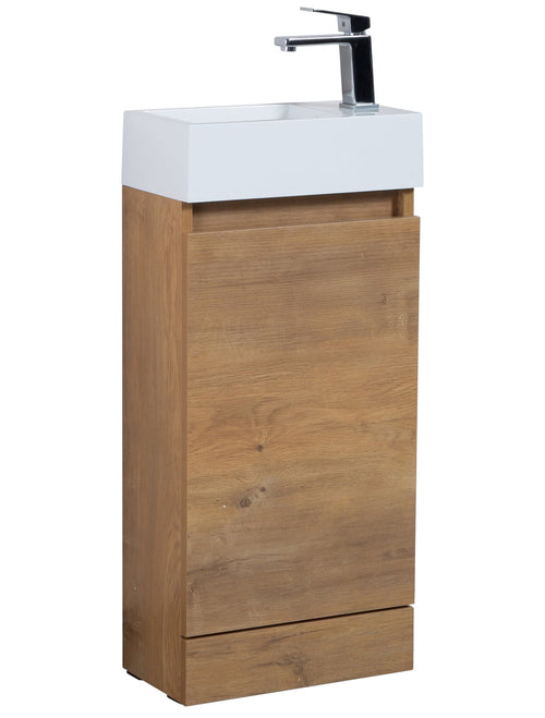 Badplaats Toiletmeubel Peru 40 x 22 cm – Eiken – Fonteinmeubel met Wastafel