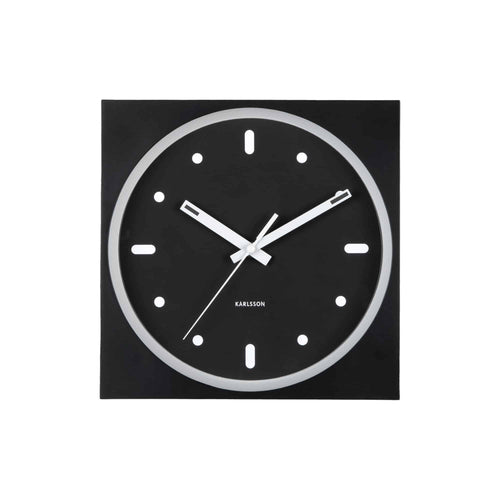 Karlsson wandklok Incesante Square - zwart - 25x25x25cm - Paddenstoellamp