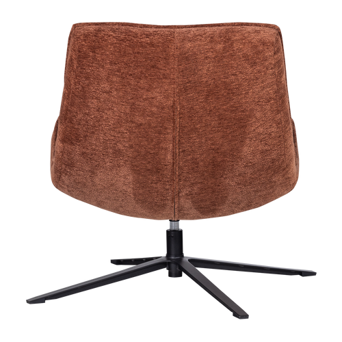 WOOOD draaifauteuil Maudi - Chenille - Bruin - 84x74x86
