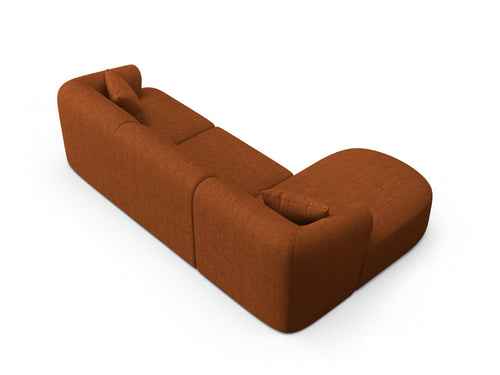 Cosmopolitan Design Modulaire hoekbank links Campi 4-zits, structurele stof baksteen - 156x256x70cm