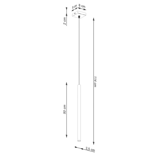 Sollux Lighting Hanglamp PASTELO 1 rood oker - 8x8x114cm
