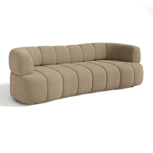 Sia Home - Rechte bank CALVI - Bouclette stof - Mol - 227cm - vtwonen shop