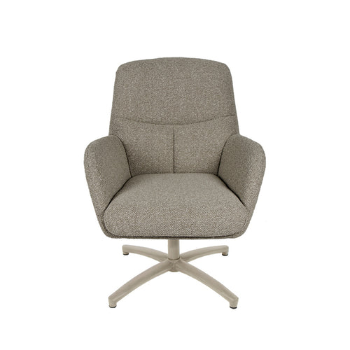 LABEL51 Fauteuil Chill Zone - Grijs/Taupe Bouclé - Draaibaar