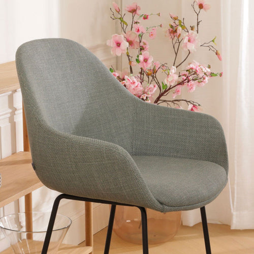 Nolon Nino-Mae Barkruk Saliegroen - met Armleuning - Zwart - 75 cm - vtwonen shop