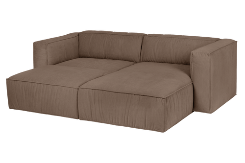 noo.ma Lobi 3-zits hoekslaapbank - Mocha Brown Corduroy, hoek links