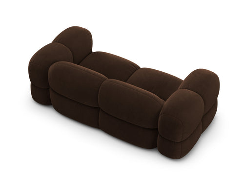 Cosmopolitan Design Bank Loretto 3-zits, flueel chocolade - 100x210x68cm