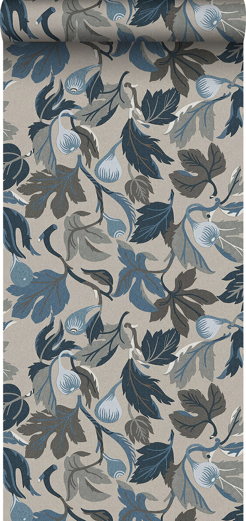 Borastapeter behang bladeren vergrijsd blauw - 49 cm x 10.05 m - 660801 - vtwonen shop
