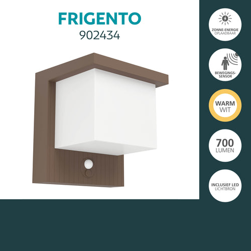 EGLO wandlamp buiten Frigento - roestbruin - solar - sensor