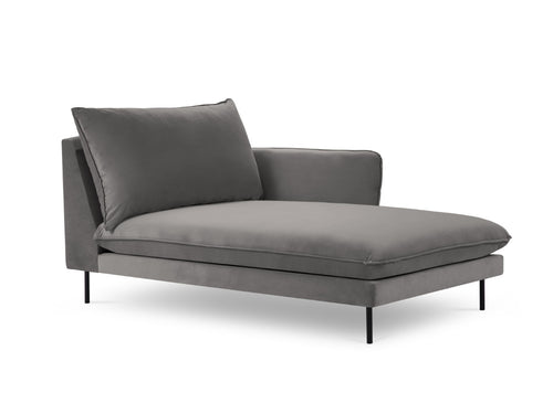 Cosmopolitan Design rechter chaise longue Vienna flueel, lichtgrijs - 170x110x95cm