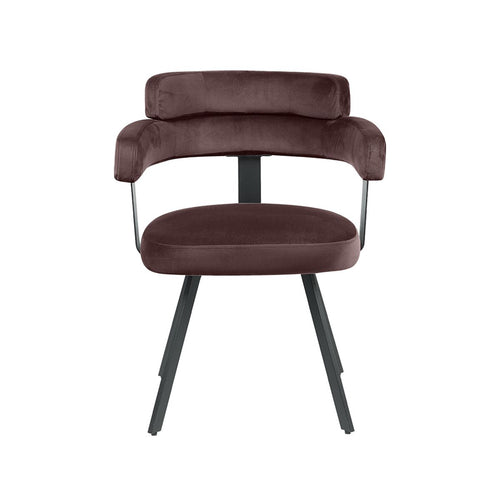 LABEL51 Eetkamerstoel Bardio - Taupe Velvet - Zithoogte 47cm - Set van 2