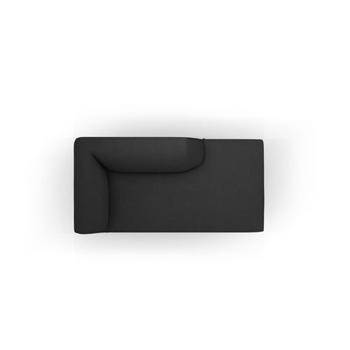 Cosmopolitan Design - Ligstoel rechts Siena structurele stof zwart - 181x93x69cm