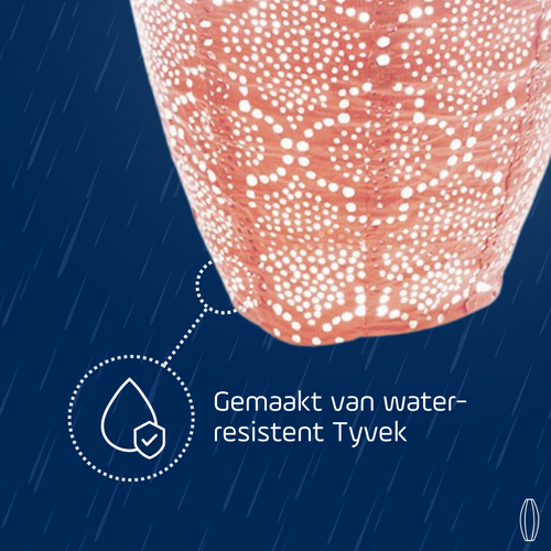 Lumiz solar lampion - bazaar long oval - 20 cm - roze - vtwonen shop