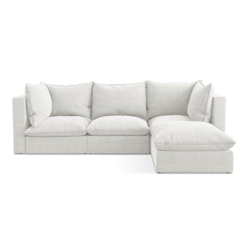 LaMiaSofa hoekbank rechts Ravenna - bouclé - wit - 255x165x77