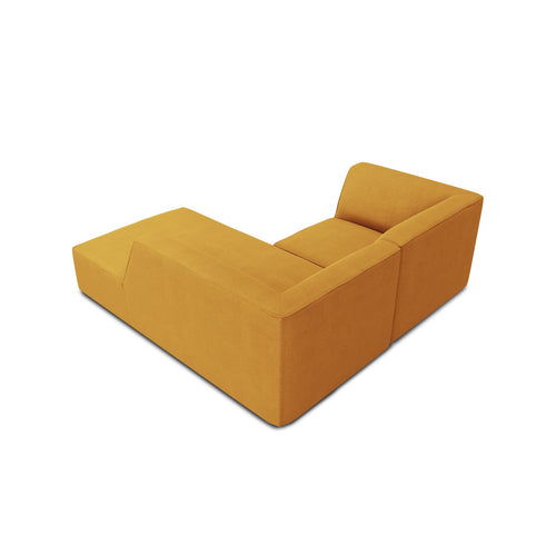 Cosmopolitan Design - Modulaire hoekbank rechts Siena 3-zits, structurele stof geel - 180x186x69cm
