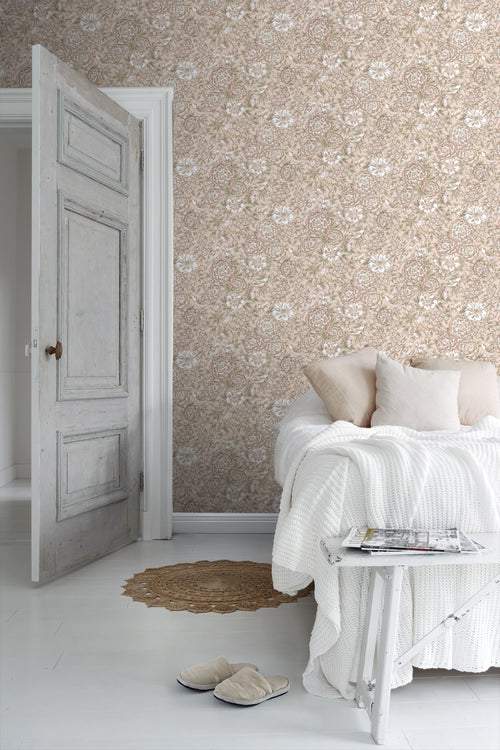 Borastapeter behang bloemen en vogels roze - 53 cm x 10.05 m - 660861 - vtwonen shop