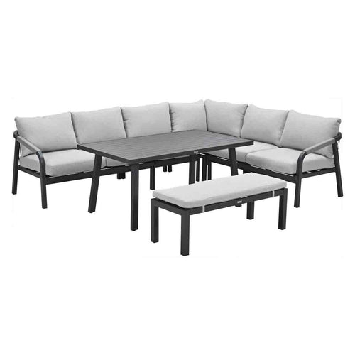 Garden Impressions lounge dining set Tarera donker grijs - 6-delig