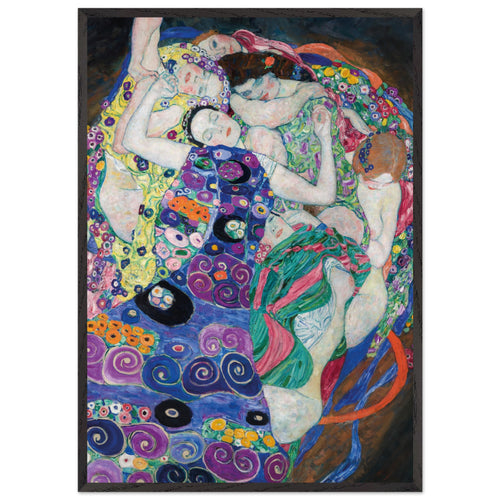 Artfulprints Poster met Lijst Gustav Klimt - The maiden   - 70x100 cm - Meerkleurig