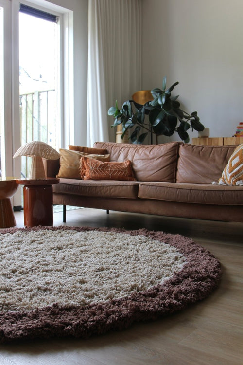 Interieur05 vloerkleed Pilo - hoogpolig - beige/bruin - Ø200 cm - vtwonen shop