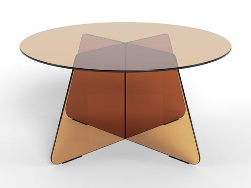 Rebellenclub  Circe Salontafel - ø80 cm - Bruin Glas