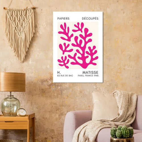 Artfulprints  Matisse – Coral shadows pink   poster 30x40 cm