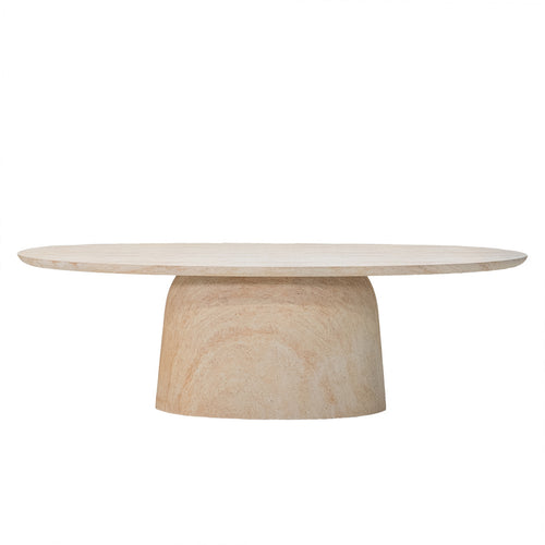 Giga Meubel Tuintafel Myrna - Ovaal - Naturel Travertin - 200x100x74cm