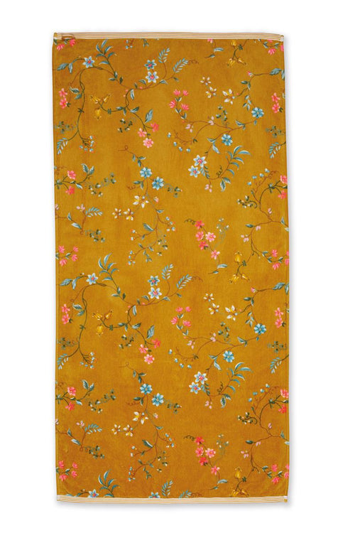 Pip Studio badlaken Les Fleurs - 70x140 cm - geel - vtwonen shop