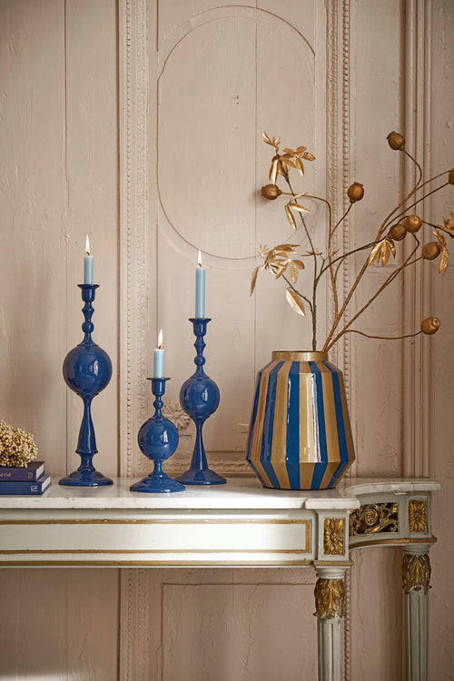 Pip Studio Kandelaar Sphere - Metaal - Navy - 37cm