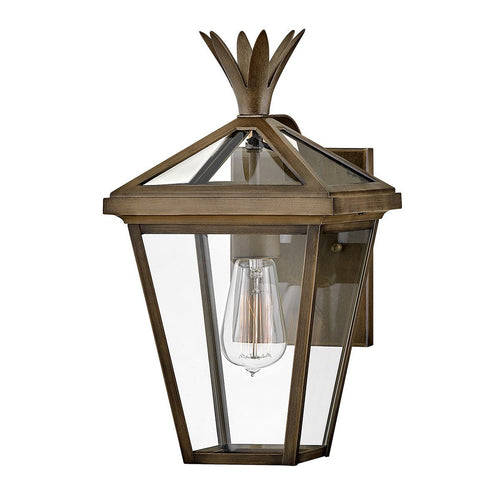 1-flammige kleine Wandlaterne für den Außenbereich, brünierte Bronze, IP44