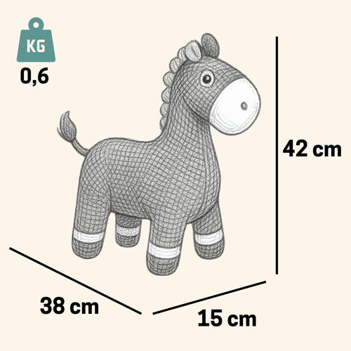 Pintado & Lacado knuffeldier Paard - bruin - 42 cm