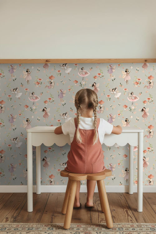 ESTAhome behang elfjes roze en blauwgroen - 50 x 900 cm - 131339