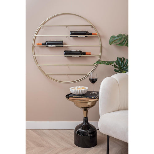 Present Time wijnrek Redondo - goud - 80x9x80cm - vtwonen shop
