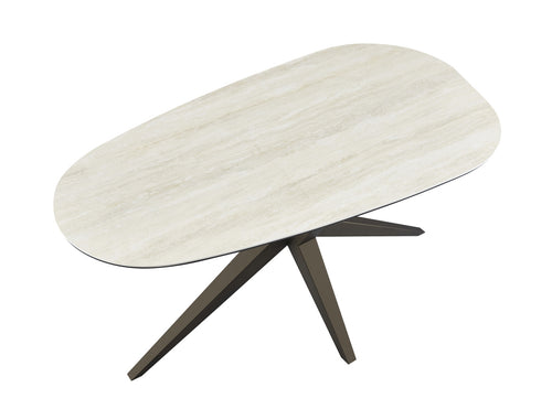Giga Meubel Eettafel Gidana Travertinlook - Organisch - 160 cm - Sintered Stone