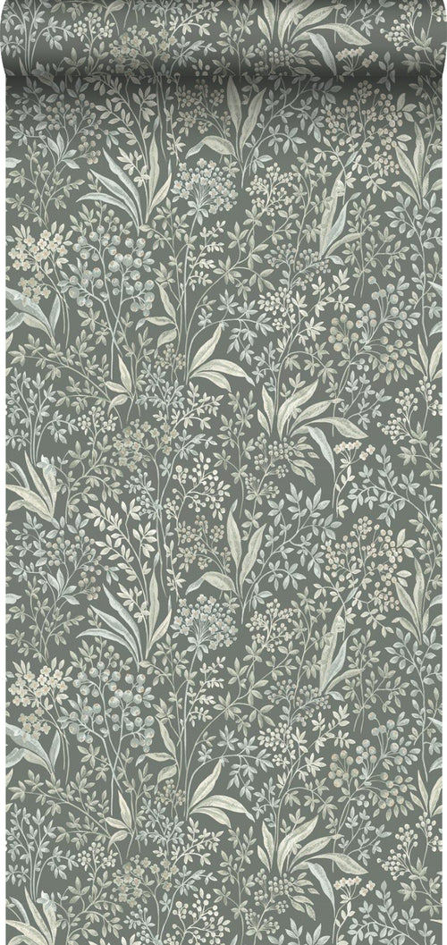 Borastapeter behang bladeren vergrijsd groen - 53 cm x 10.05 m - 661031 - vtwonen shop