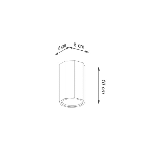 Sollux Lighting Plafondlamp ZEKE 10 eik - 6x6x10cm