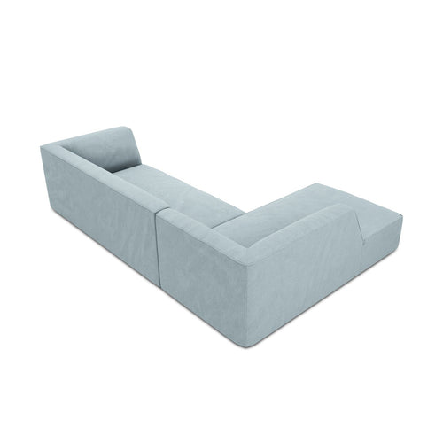 Cosmopolitan Design - Modulaire hoekbank links Siena 4-zits, ribfluwelen lichtblauw - 180x273x69cm