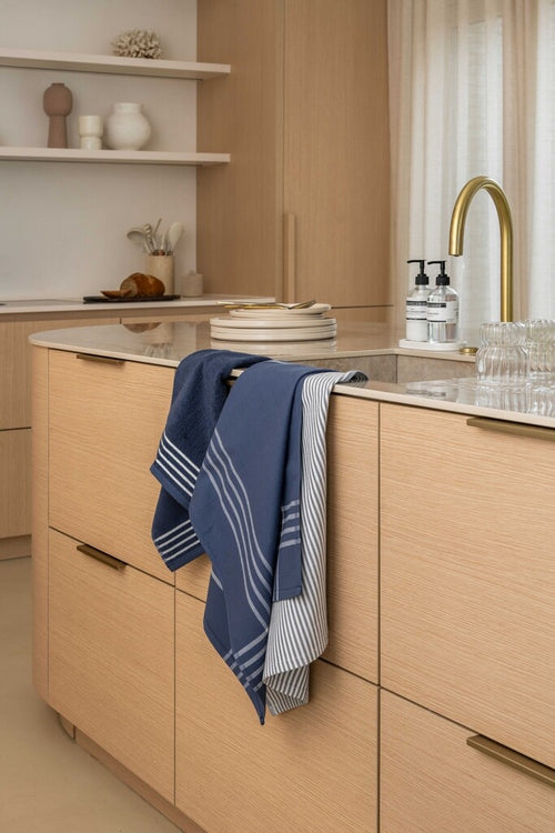 Walra - Keukenset Superior Kitchen Set - 2x 50x70 + 1x 50x50 cm - Blauw / Wit