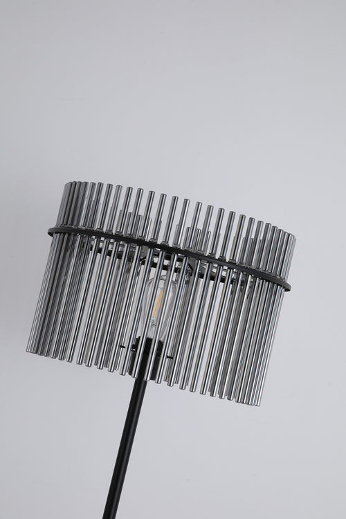 Searchlight vloerlamp Swizzle - 1 lichts - 38  x 152   cm - zwart rookglas